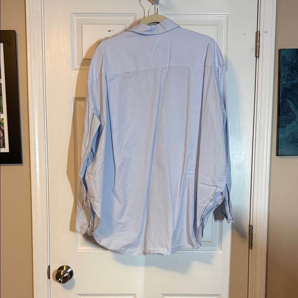 H&M Oversized Blue Button Down Shirt - Picture 3 of 3